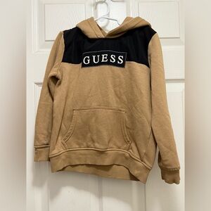 Guess Men's Black and Tan Hoodie Sweater